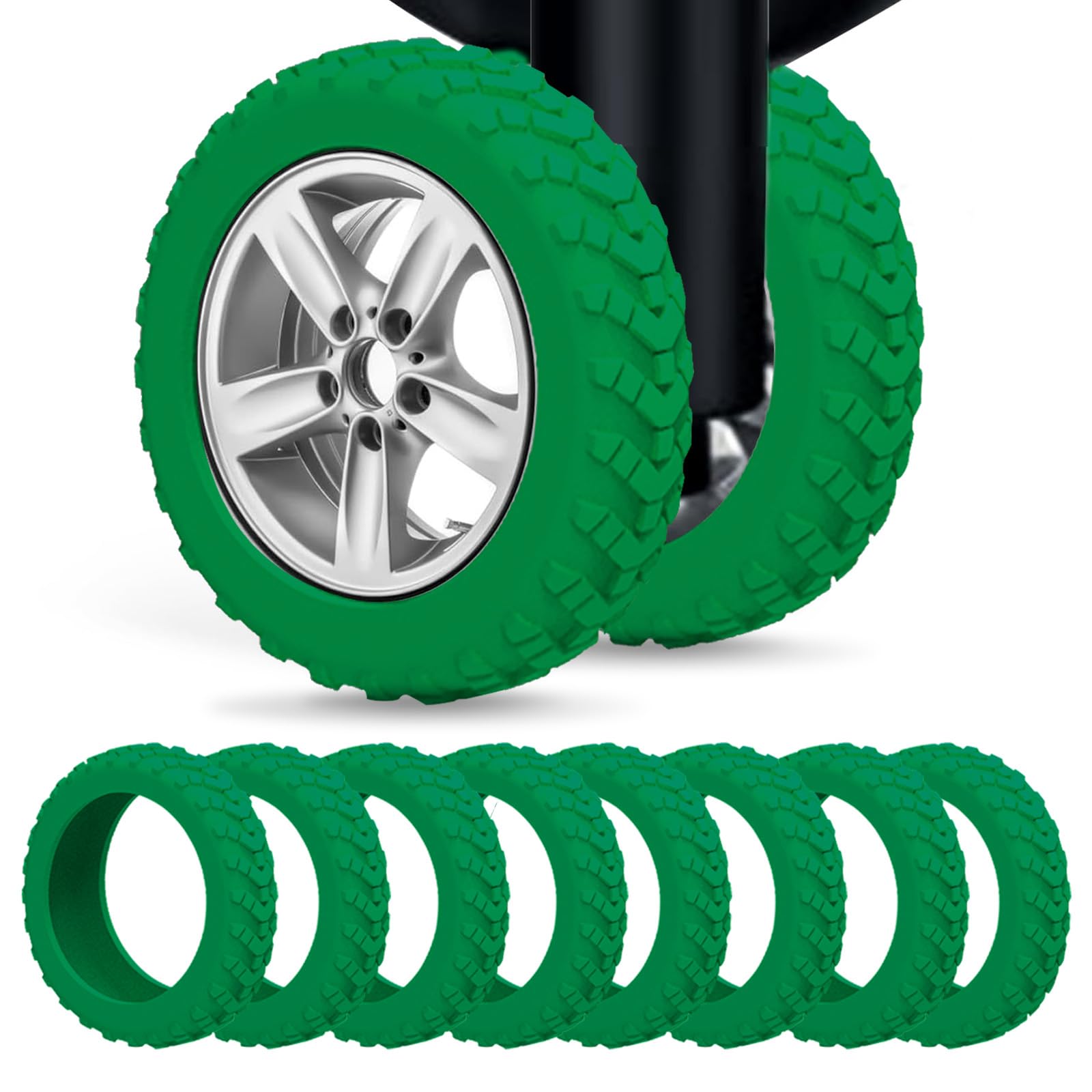 Nottnnut Luggage wheel covers suitcase wheels protectors for dual-wheeled luggage suitcase with a diameter of 2-2.4 inches /5-6cm (16, Green)