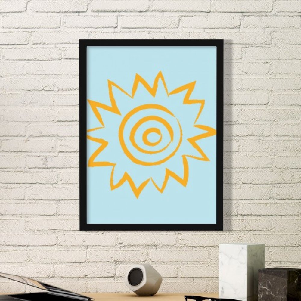 Cadre photo bois noir peinture jaune soleil art pour habiller vos murs intérieurs