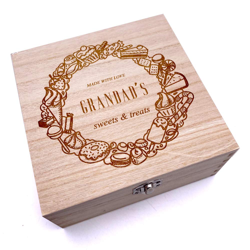 Ukgiftstoreonline Brown Personalised Sweets And Treats Wooden Box