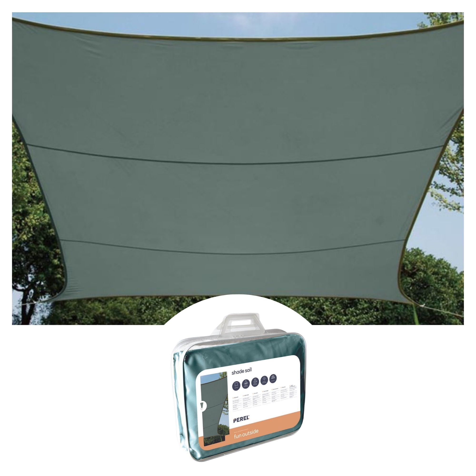 Voile d'ombrage protection UV polyester imperméable 5x5m gris