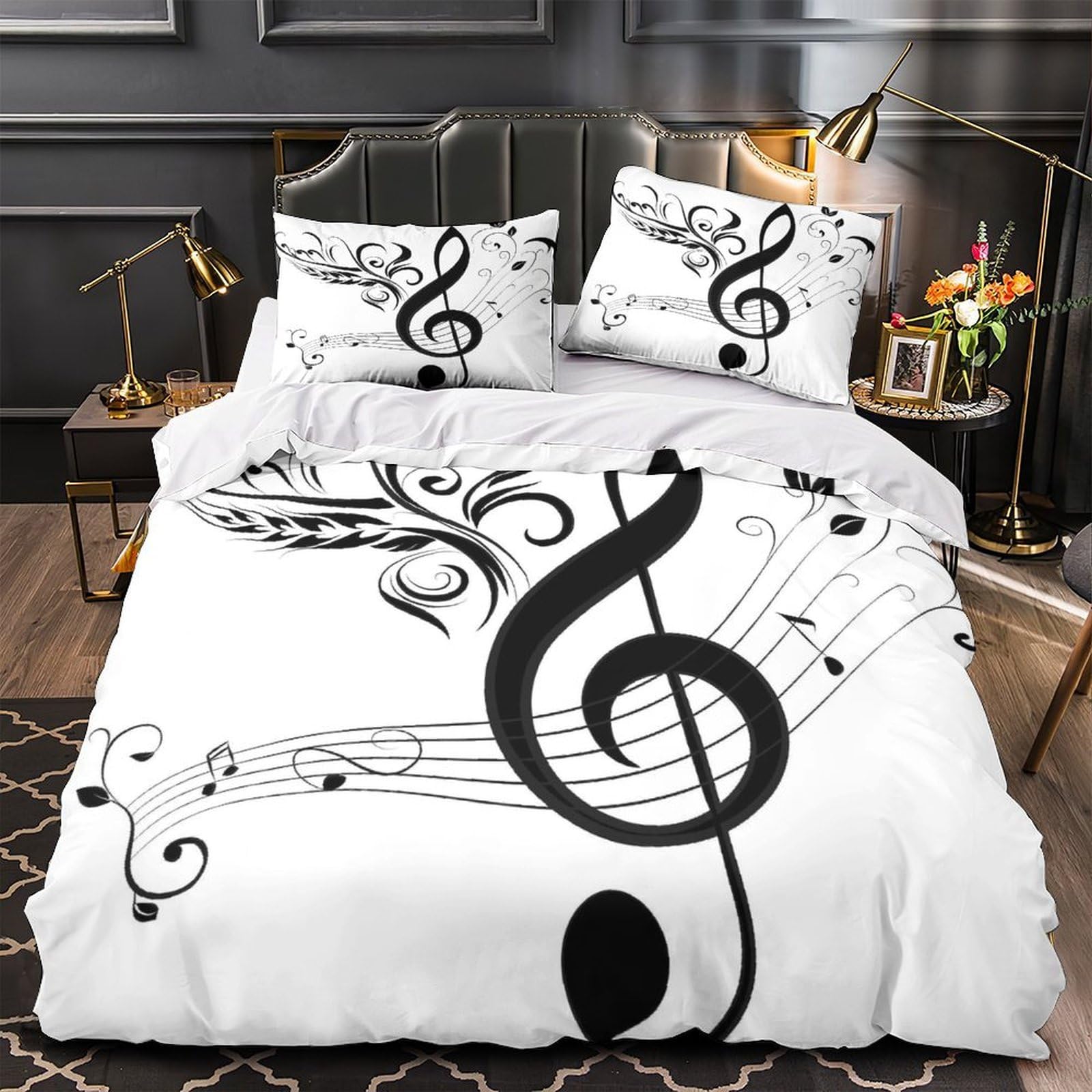 Notes Musicales parure de lit anti-allergène respirante pour lit enfant
