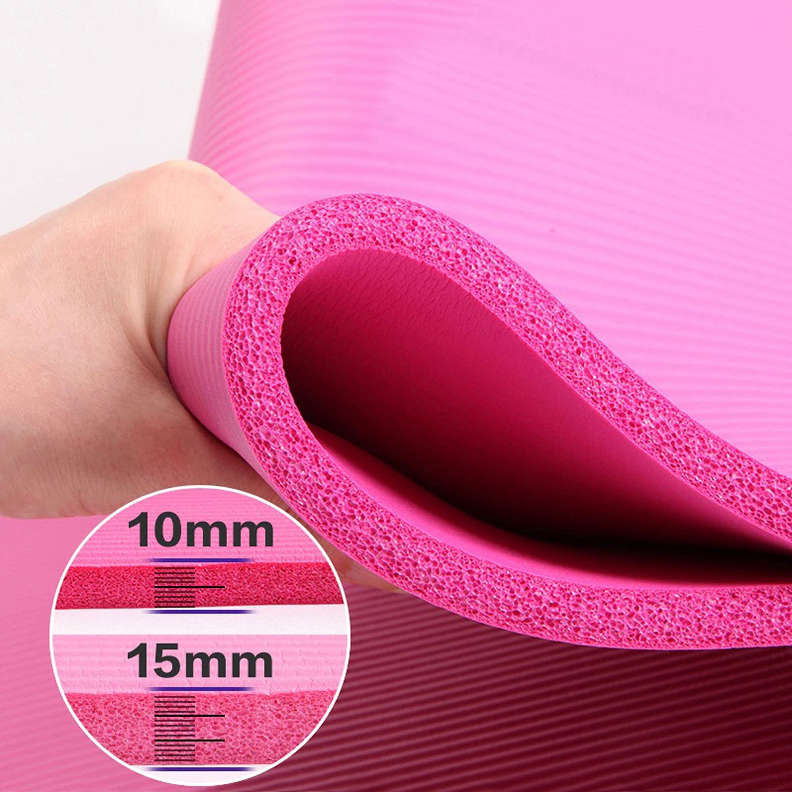 DieffematicYJD Mata do jogi Super zagęszczony matę do jogi dla początkujących antypoślizgowych NBR. Fitness siłownia Mata Ćwiczenie Mata Taneczna Yoga Pad 15mm (Color : Green)