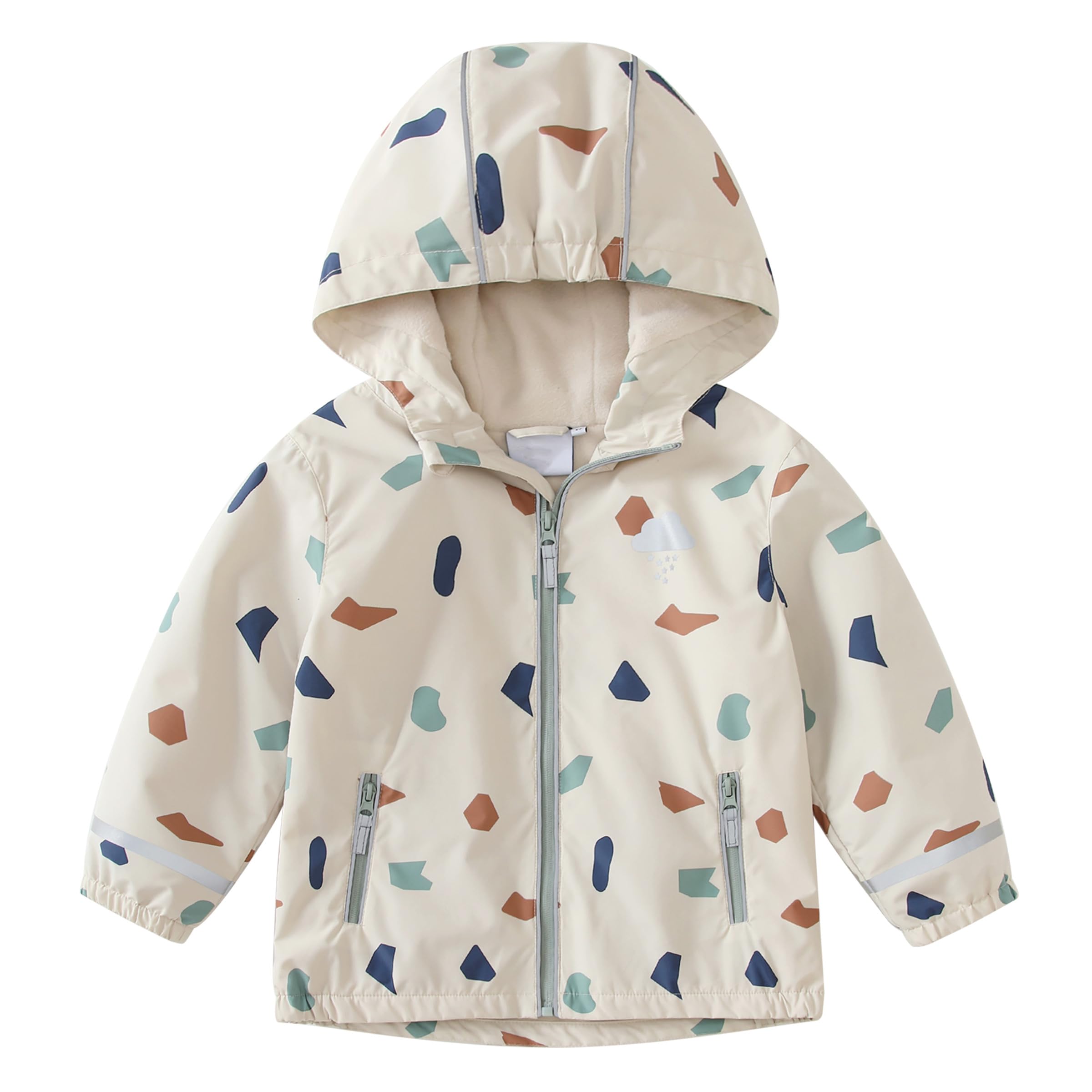 Veste Softshell pour Enfant, Manteau Imperméable Garçon, Blouson Coupe Vent à Capuche Fille, Veste Doublure en polaire, Vêtement de Pluie Enfant