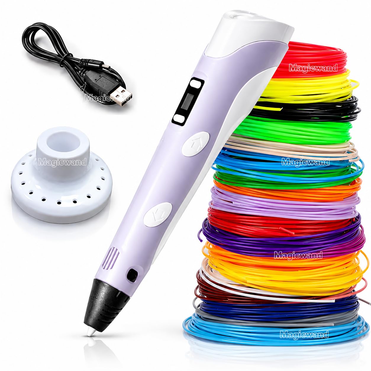 Magicwand 3D Pen with LCD Display【3 Metres Each 3 Filaments】【with USB】【Pack of 1】-picture-33