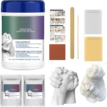 Family Hand Casting Kit, Plaster Molding - Gypsum Composite for Craft Adults and Kids, Great for Family and Toddler Keepsake Creations