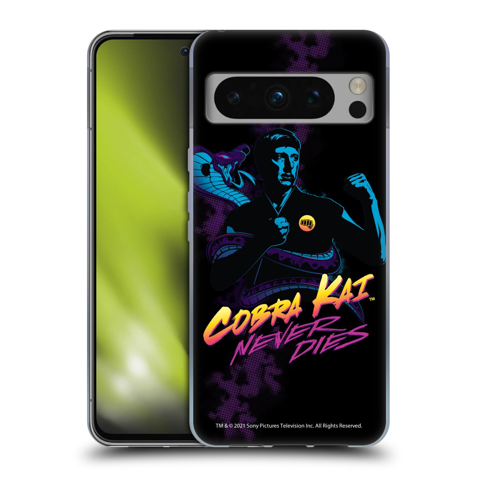 Head Case DesignsOfficially Licensed Cobra Kai Johnny Lawrence Never Dies Key Art Soft Gel Case Compatible with Google Pixel 8 Pro