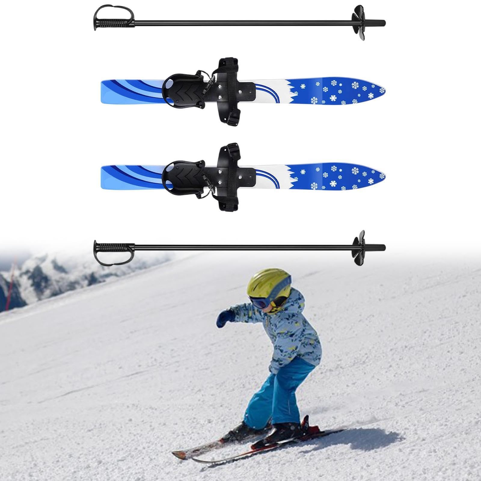 Bindungen können an die Schuhgröße angepasst Werden. Kinderskiboards, Kurze Skier, Schneeskistöcke, Outdoor Freizeit, Wintersport, Skiboard,