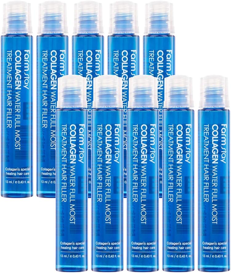 Collagen Water Full Moist Treatment Hair Filler - Hydrating Haircare Product - Serum with Keratin and Hydrolyzed Collagen - 10 pc