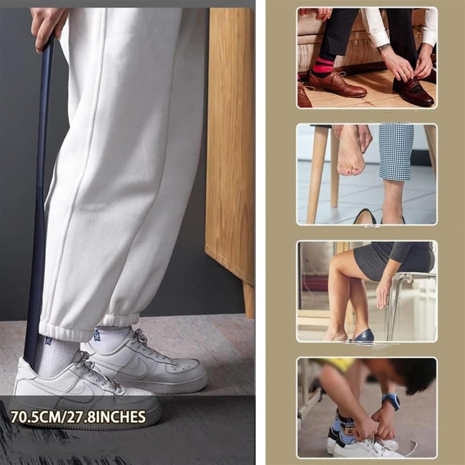 Calzadores auxiliares de succión magnética, fáciles de usar, durabilidad, cucharas auxiliares for zapatos perezosos, nailon, livianos, for personas mayores, hombres, mujeres, niños o adultos(Blue)