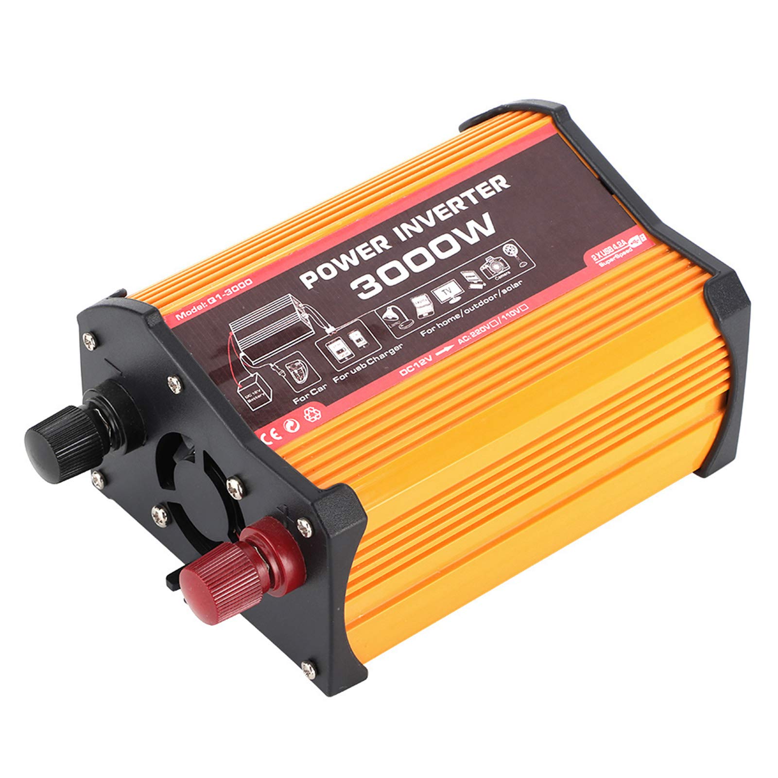 3000 Watt Converter - Car Inverter Auto Power Converter Dual USB Fast Modified Sine Adapter (110v)