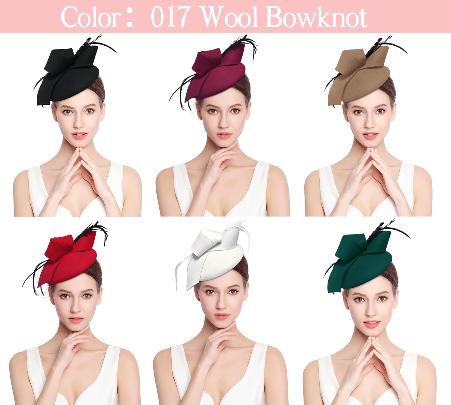 Z&X Vintage 1920s Wool Felt Flower Fascinator Pillbox Hat British Wedding Church Derby Hats for Women Winter Fedoras - Image 2