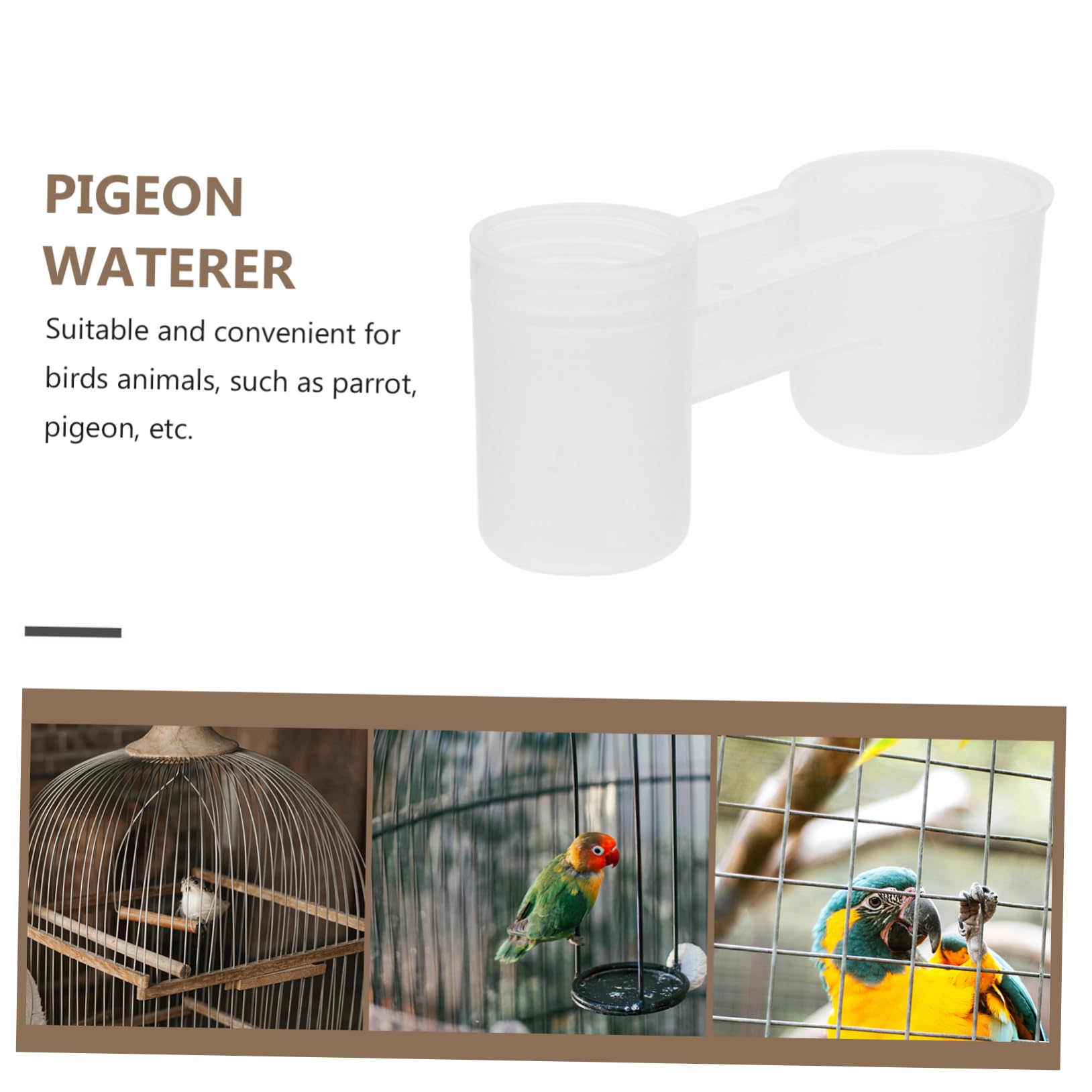 Abaodam Bebedero Automático y Diseño Innovador Doble Puerto para Aves y Loros Plástico Resistente Pack de 10 Unidades para Uso en Casa o Conservación