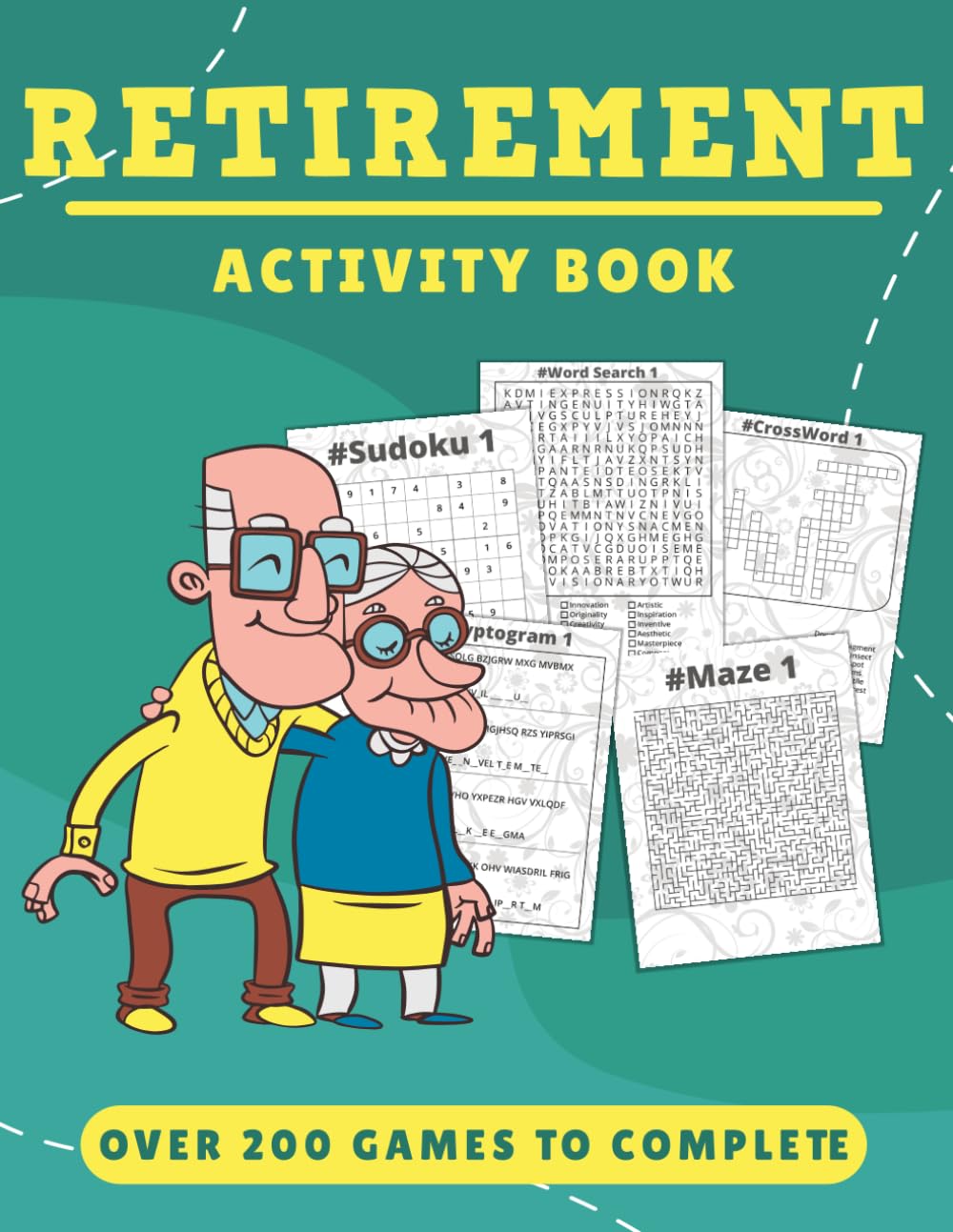 Retirement Gifts For Women: Retirement Activity Book : 200+ Puzzles | Fun and Challenging Word Search, Crossword, Mazes, Sudoku, and Coloring Pages