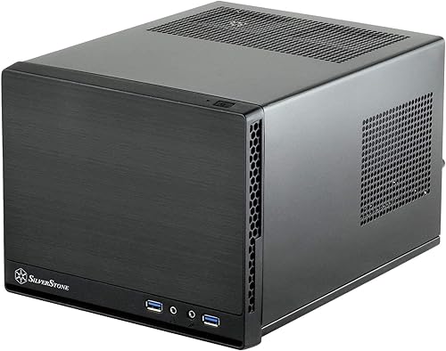 Gabinete de computadora de factor pequeño Silverstone Tek Mini-DTX, Mini-ITX con panel frontal de malla, negro(Black (Quiet))