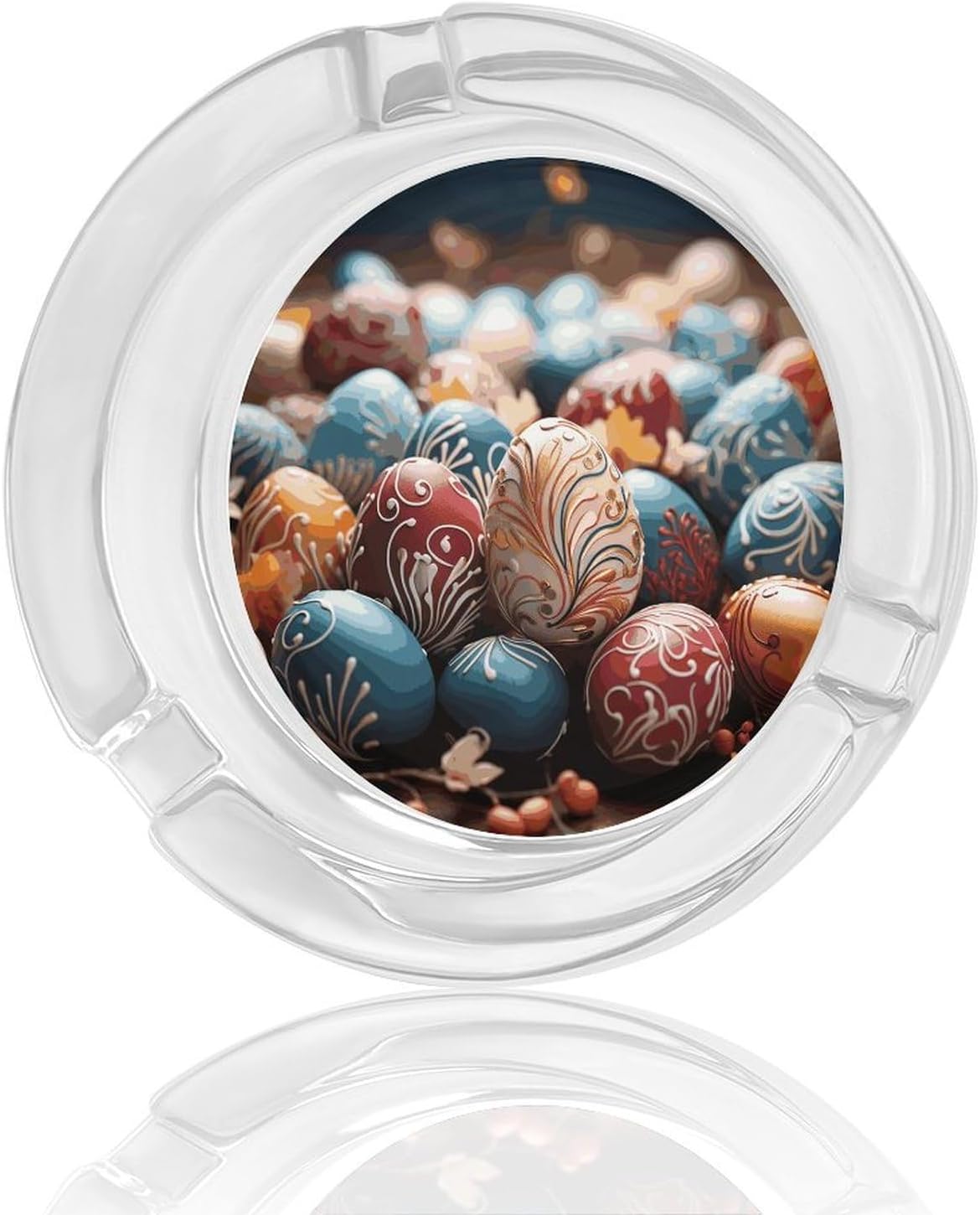 Smokeless Ashtray Ash Tray Outdoor Ashtray Happy Easter Glass Ashtrays for Home Office Smokers Decoration