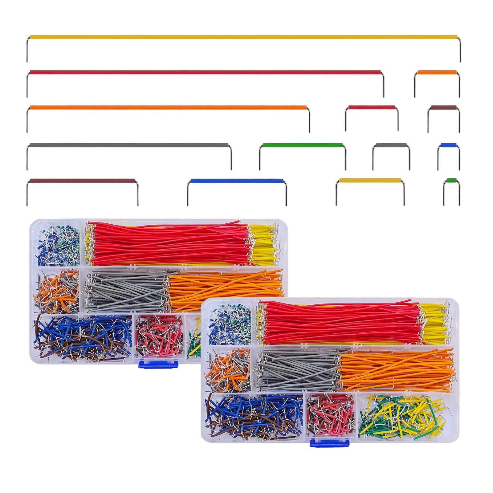 1680 pezzi Breadboard Jumper Wire Set, jumper Cavo Dupont Maschio a Male 14 lunghezze per progetti elettronici Arduino Raspberry Pi (1680)