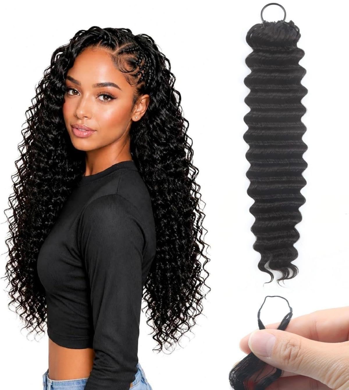 Deep Curly Mini Knots Crochet Human Hair Bundles für Black Women