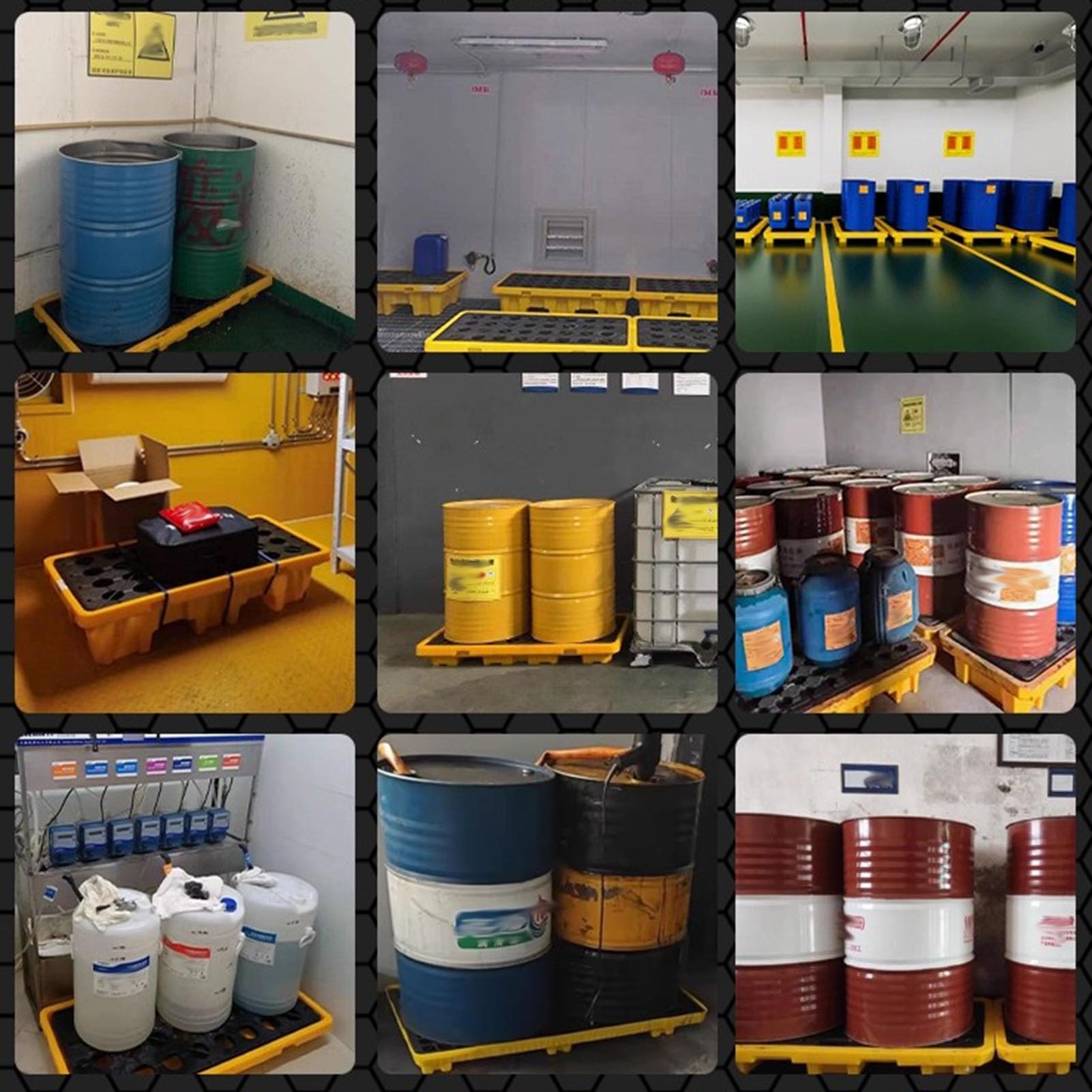XPLKQXE Industrielle Auffangplattform, Hochbelastbare, Auslaufsichere HDPE-Wanne, Fässer-Auffangwanne Mit Ablassventil, Lager, Labor, Chemikalienlagerung(66x36x12cm)