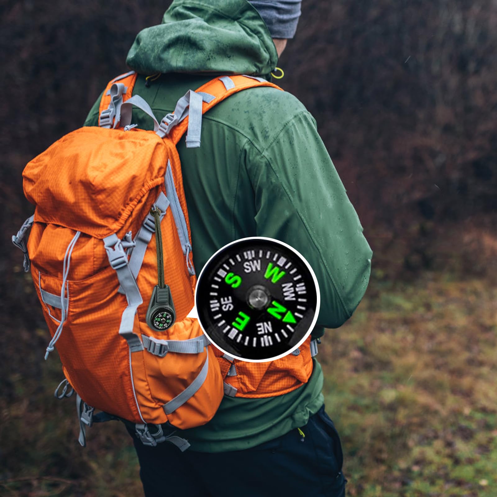 Mini Boussole de Survie 18 Pièces Multicolore Boussole de Poche Rempli d'Huile Camping Randonnée
