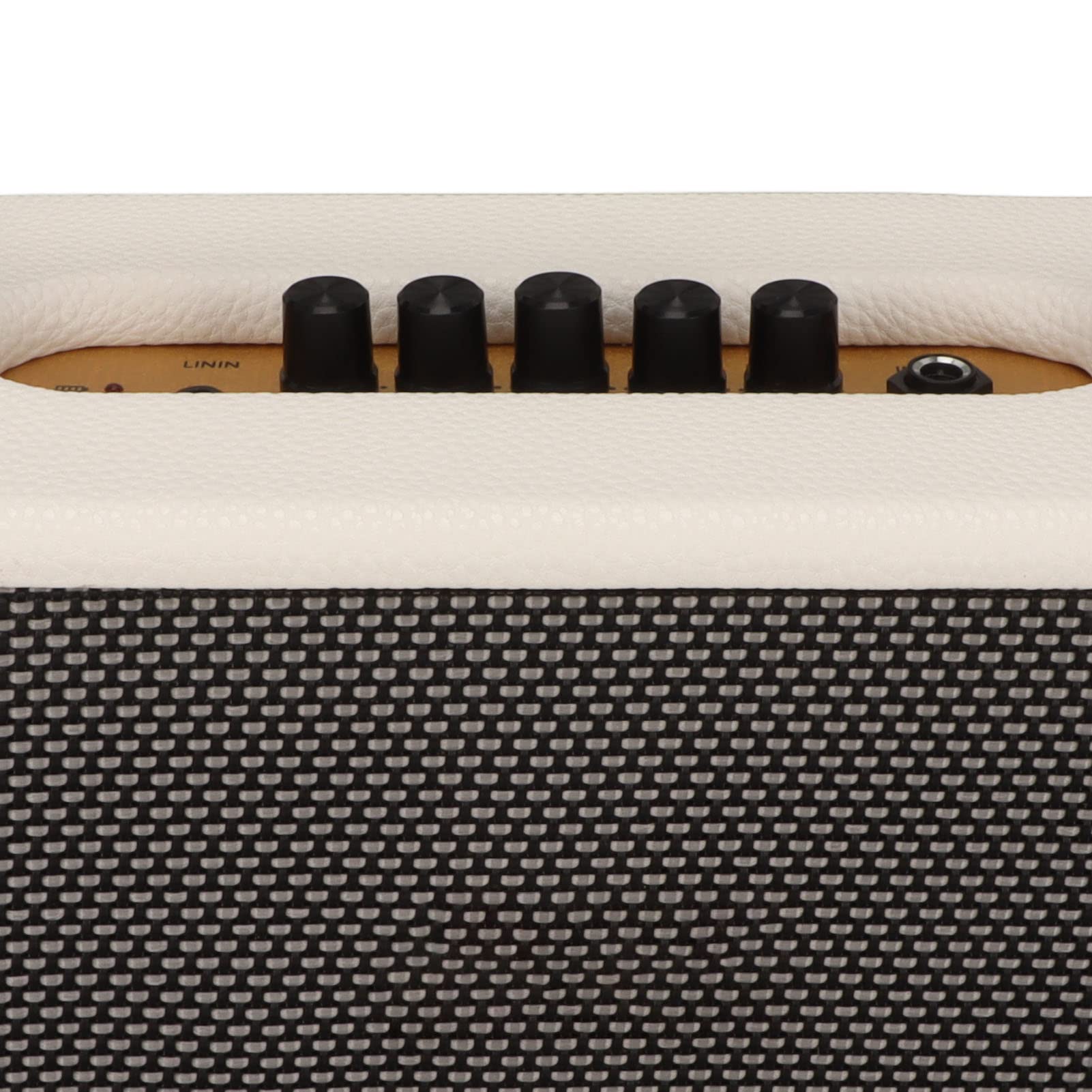 Vintage-Bluetooth-Lautsprecher aus Leder mit Starkem Bass, Kabelloser Musikplayer für Outdoor-Performance, Büro und Zuhause, 1 Einheit (Weiß)