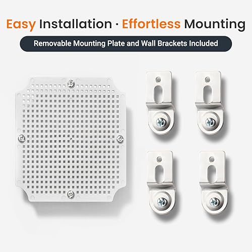 Miniatura 8 de QILIPSU - Caja de conexiones de acero inoxidable con tapa, bisagras y placa de montaje, universal, impermeable IP67, plástico ABS, gris, recinto