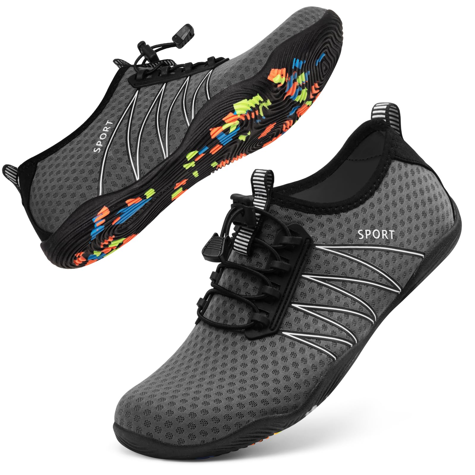 ATHMILE Water Shoes for Men Women River Shoes Adult Swim Beach Lake Pool Aqua Socks Barefoot Quick Dry for Hiking Surfing Kayaking Cruise Ship