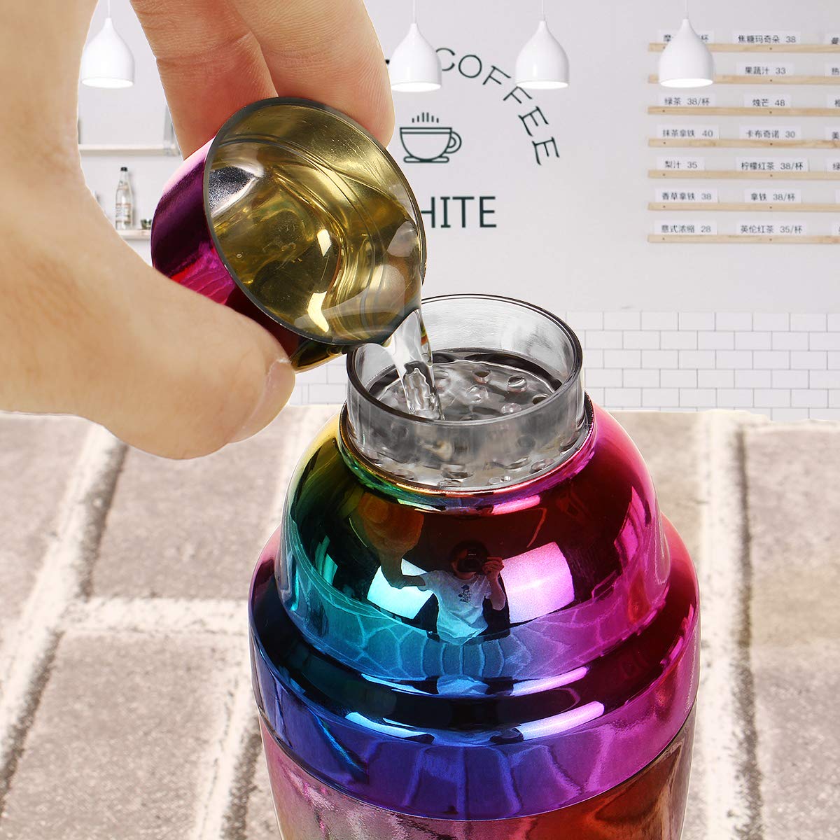 Conjunto De Barra De Barman Martini De Bebida De Coctelera De Cóctel De Acero Inoxidable De 11 Oz