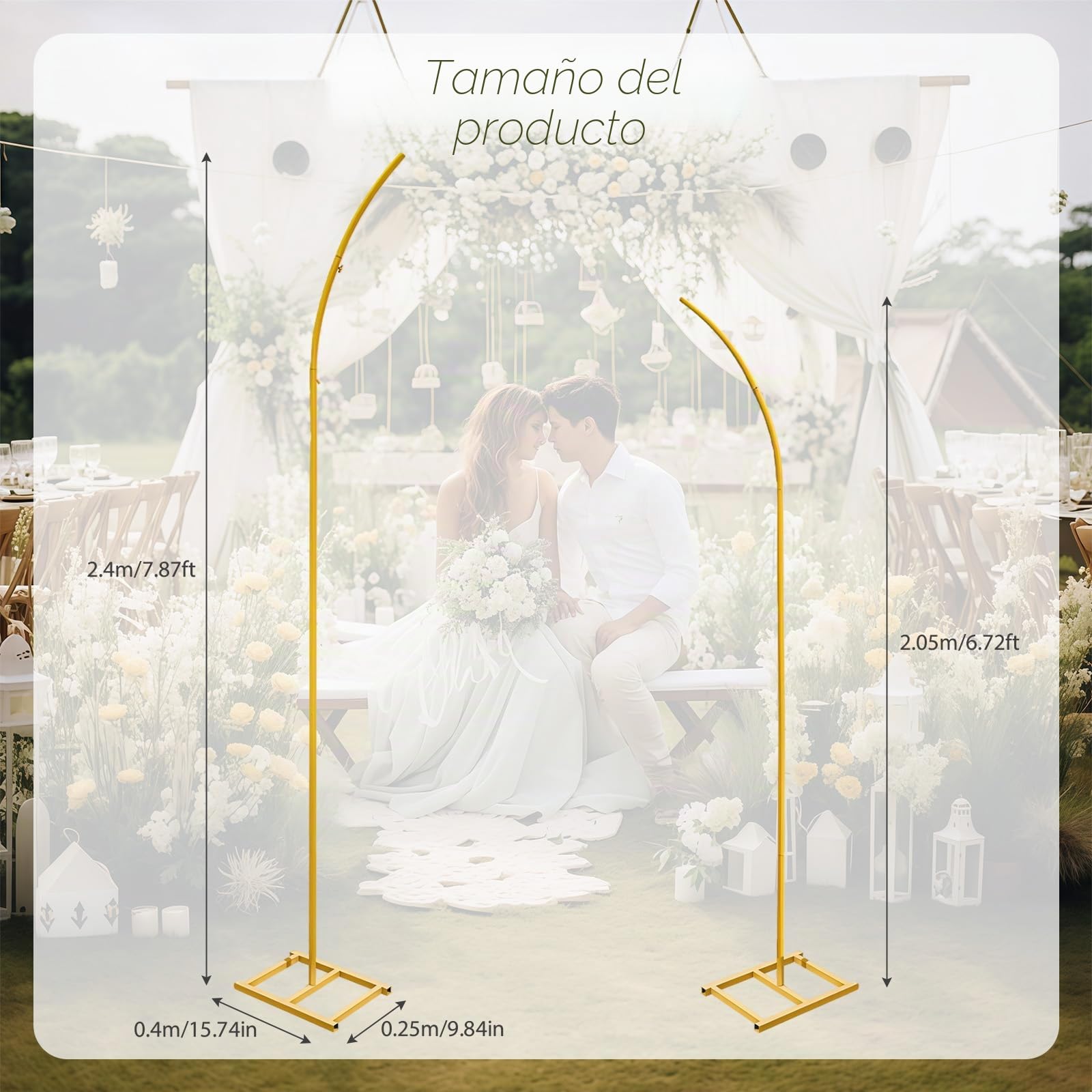Soporte de arco de globos de metal, arco de boda, juego de soporte para globos semicirculares, soporte para globos para cumpleaños, bodas, fiestas de graduación, bautizos de bebés, aniversarios