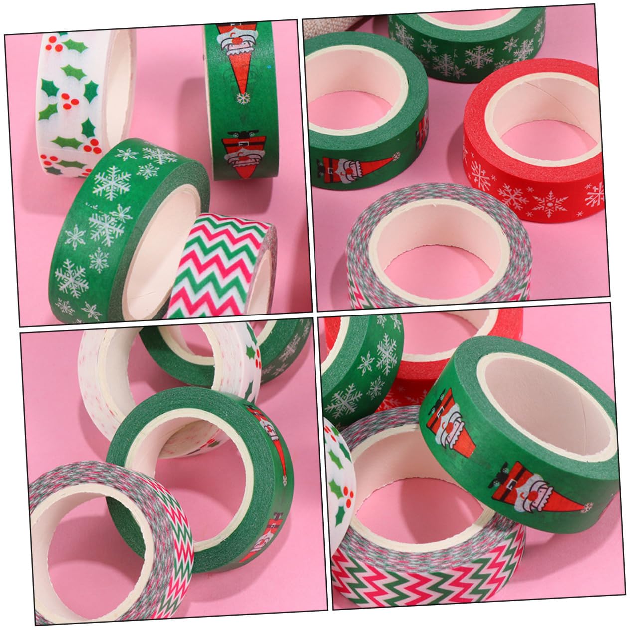 Angoily 24 Rollen Weihnachts Washi Tape mit Bunten Mustern Vielseitig für DIY Geschenkverpackungen Scrapbooking Planer und Kreative Dekoration Handlich und Vielfältig Einsetzbar