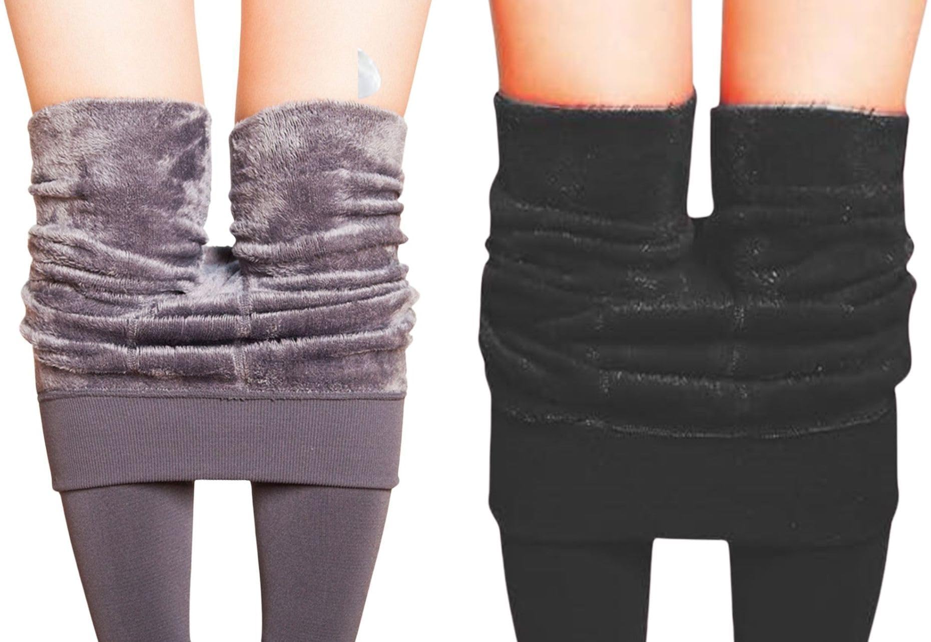 Winter Warm Thermal Fleece Lined Women Leggings Pants (Waist Size : 26 to 34 Inch Stretchable) - Pack of 2-image-25