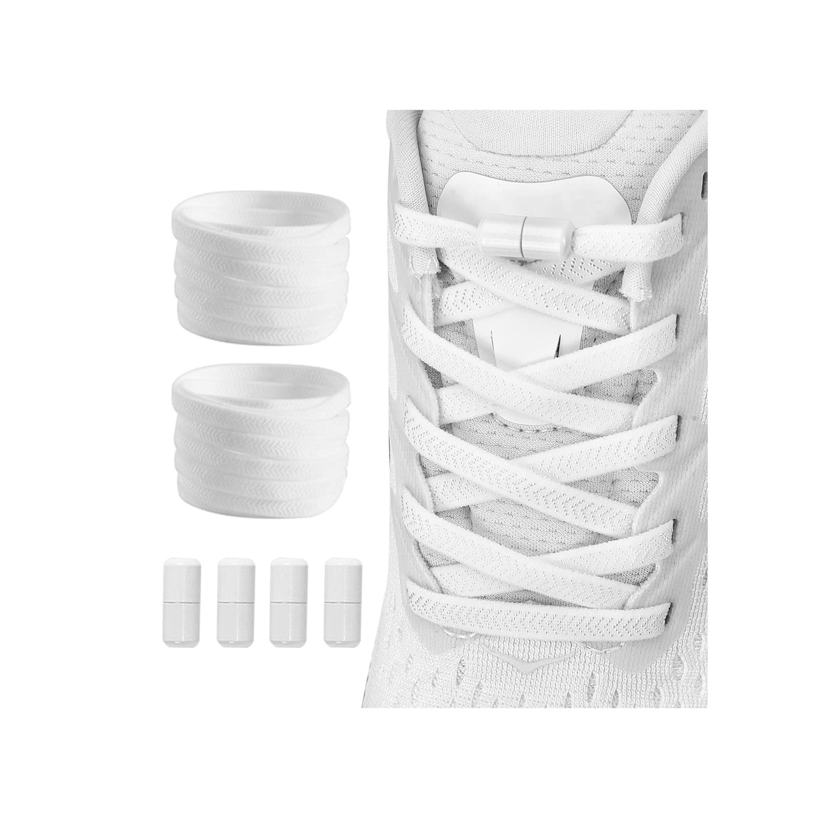 anan5202 Pair Elastic No Tie Flat Shoe Laces for Kids and Adults - Elastic No Tie Shoelaces System