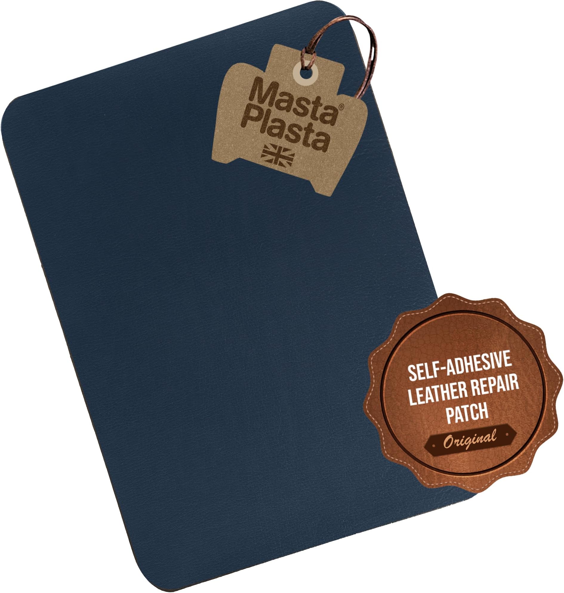 MastaPlasta Instant Self-Adhesive Leather Repair Patch - Navy Blue 28cm x 20cm (11in x 8in). XL Upholstery-Quality Super-Strong Stick-On Repair Patch Tape for Car Seats, Bags, Sofas and DIY