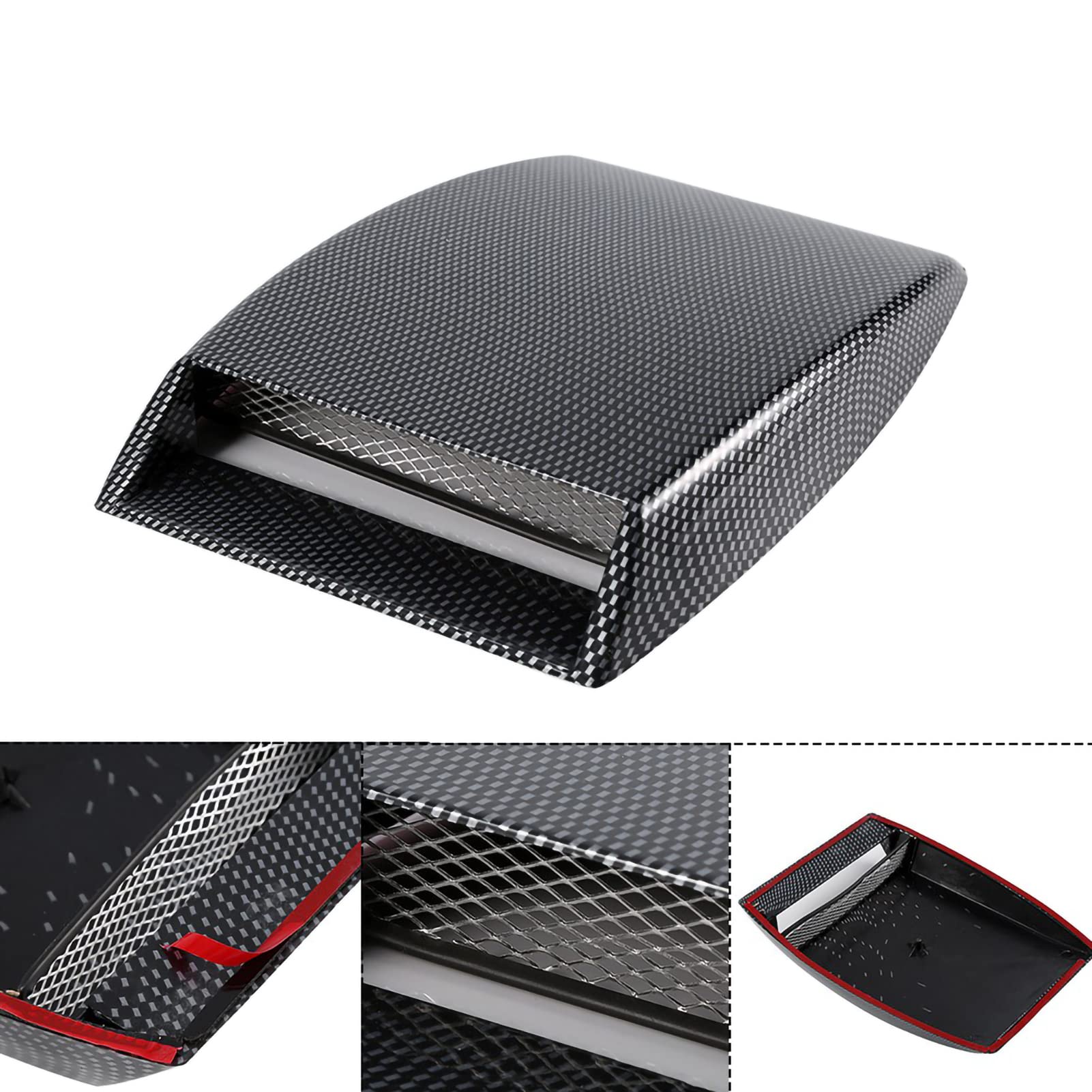Capot Universel D'autocollant de Couverture D'évent de Prise D'air de Voiture, Donnez à Votre Véhicule un Look personnalisé (Fibre de carbone),Pièces de console