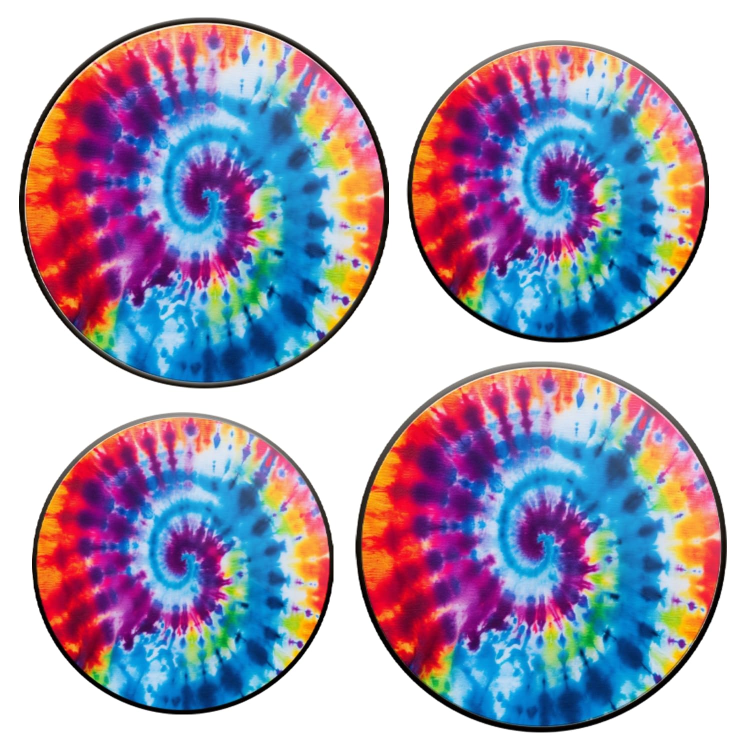 Juego de 4 cubiertas para estufas eléctricas, accesorios de cocina, diseño tie-dye en espiral de arcoíris, cubiertas para estufas de gas para ampliar el espacio de la encimera y decoración de estufas.