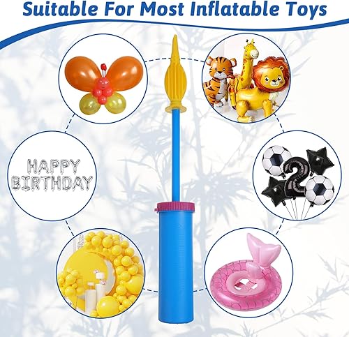 Miniatura 7 de Inflador de globos de mano de doble acción bidireccional, inflador de globos portátil para globos, anillos de natación, decoración de fiesta, regalo