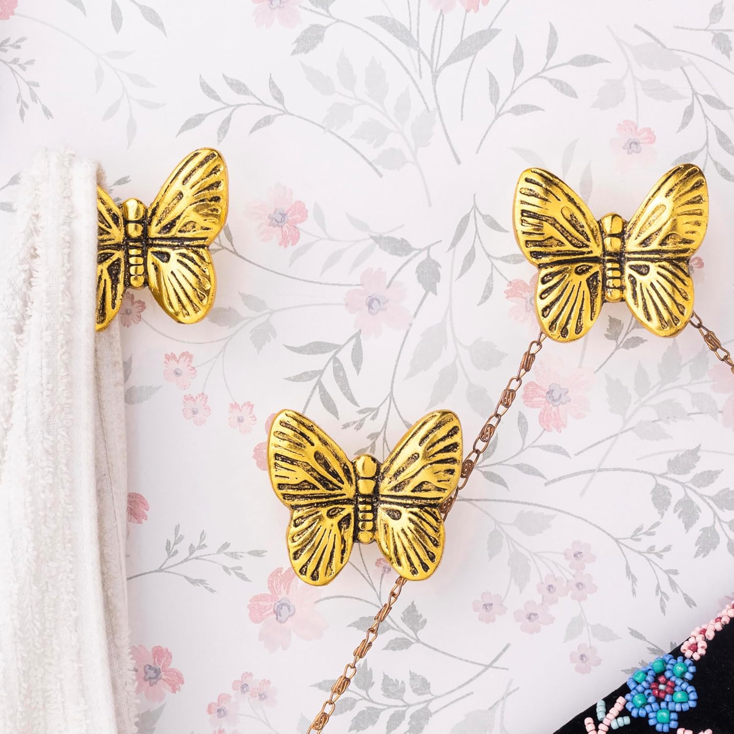 Butterfly Shelf Handmade Brass Butterfly Wall Hooks Vintage Coat