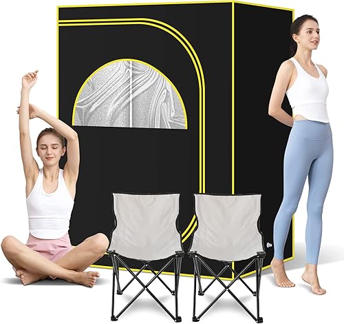 amocane Sauna de vapor de cuerpo completo de gran tamaño para spa en casa, tienda de campaña de sauna portátil de tamaño completo para dos personas