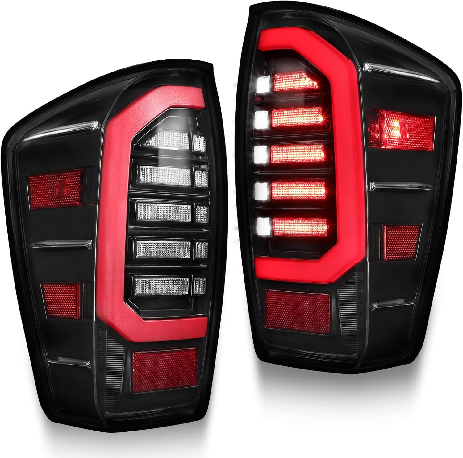 MAYELLO Plug and Play LED Tail Lights Compatible with 2016‑2023 Toyota Tacoma Pickup SR/TRD/Limited/Trail, Clear Lens Black Upgrade Rear Lamps