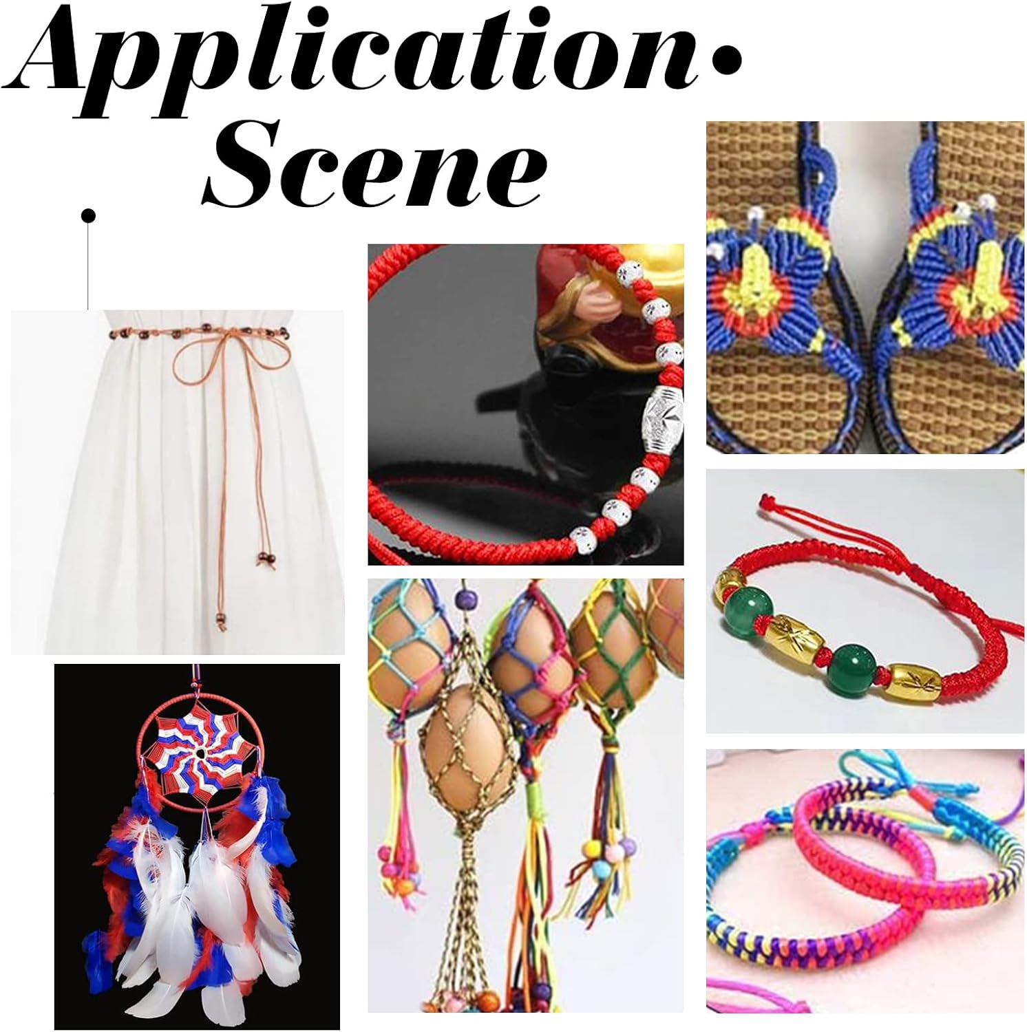 PH PandaHall 0.8mm Nylon String Beading Thread 25 Colors Chinese Knotting, Kumihimo Macrame Cord Wind Chime Blinds String for Macrame Friendship Bracelets Christmas Ornament, 250 Yards - Image 2