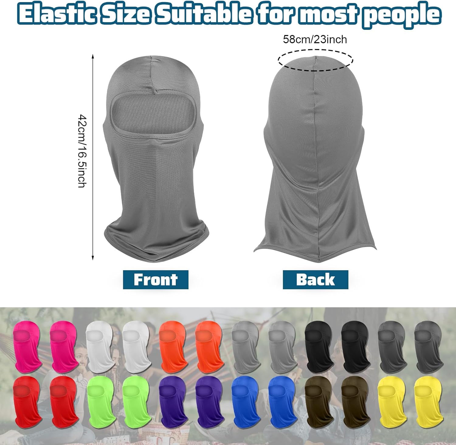 24 Pcs Balaclava Ski Masks Full Face Cover Neck Gaiter UV Sun Protection for Outdoor Sports Cycling Bandana Multicolor