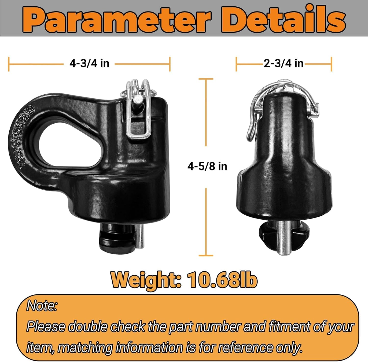 60691 Puck System Gooseneck Hitch Safety Chain Anchors, for 2013-2026 Ford F250 F350 F450, 2016-2026 Chevrolet Silverado, GMC Sierra & 2016-2024 Nissan Titan XD, 38000 lbs GTW,2 PCS
