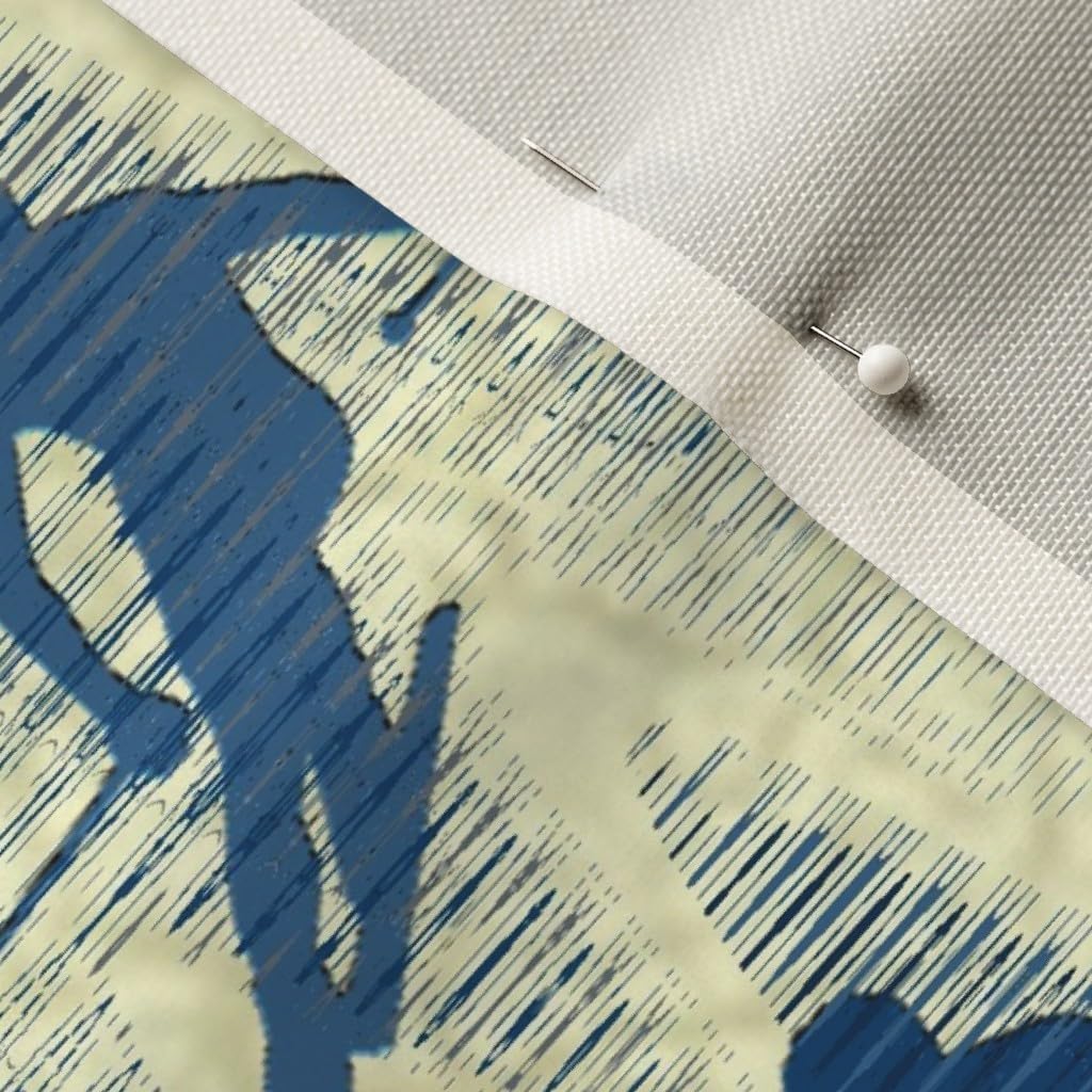 Spoonflower Fabric - Blues Ski Skiing Blue Sport Snow Winter Printed on Upholstery Velvet Fabric Fat Quarter - Upholstery Home Decor Bottomweight Apparel