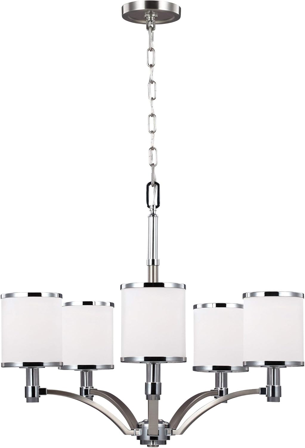 Popular Feiss F3084/5SN/CH Prospect Park Glass Chandelier Lighting with Shades, Satin Nickel, 5-Light (25Dia x 21H) 375watts Discount 70% Feiss F3084/5SN/CH Prospect Park Glass Chandelier Lighting with Shades, Satin Nickel, 5-Light (25Dia x 21H) 375watts