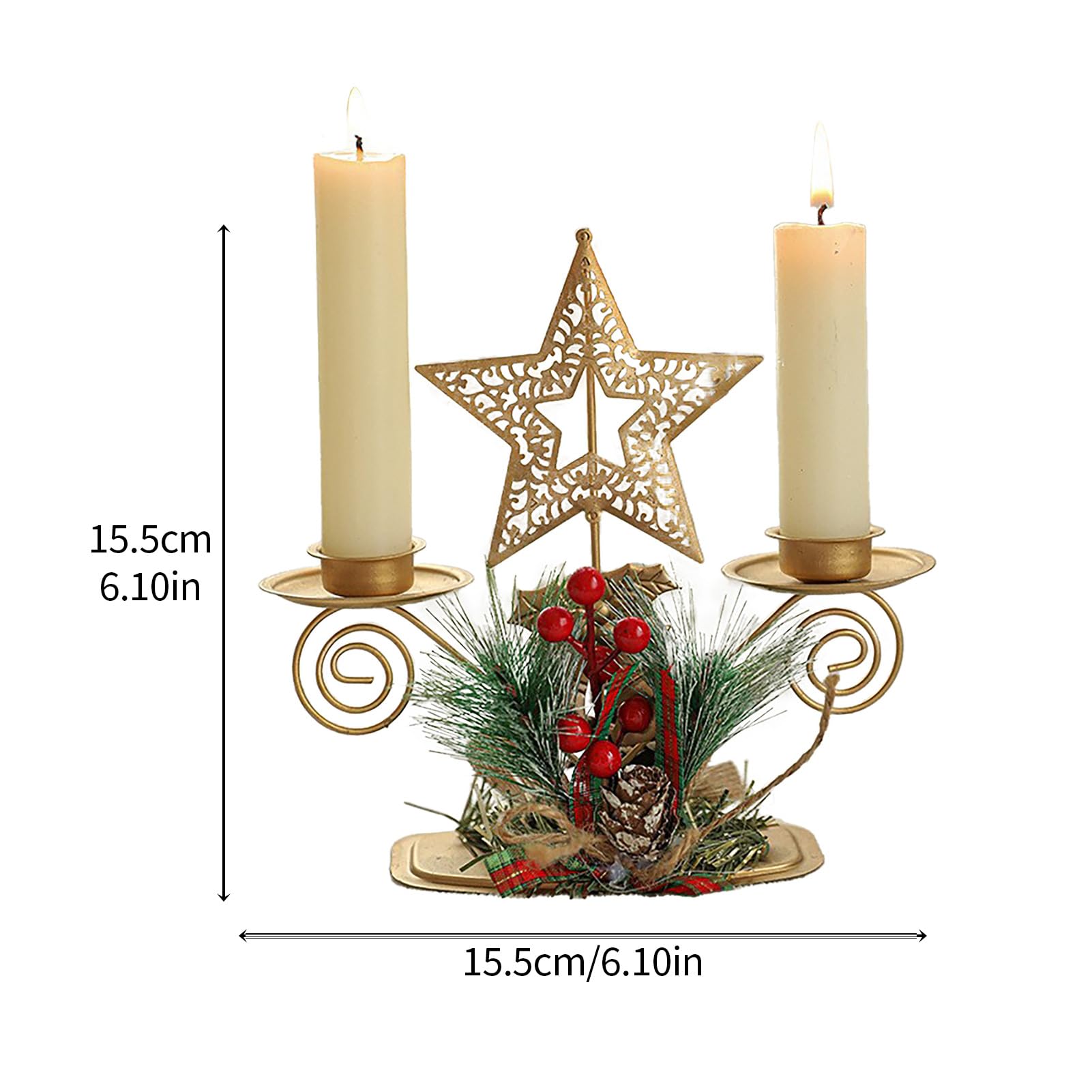 Amazon.co.jp: Teahutty クリスマスキャンドルホルダー ゴールド