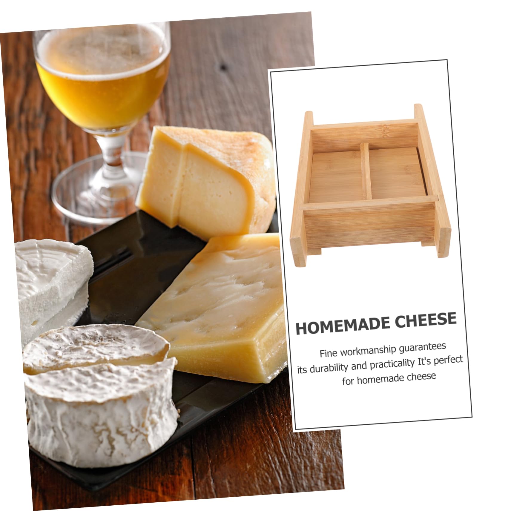 ABOOFAN Wooden Tofu Press Mold Cheese Maker with Lid for Easy DIY Tofu and Bean Curd High End Wooden Tofu Pressing Tool for Kitchen Use