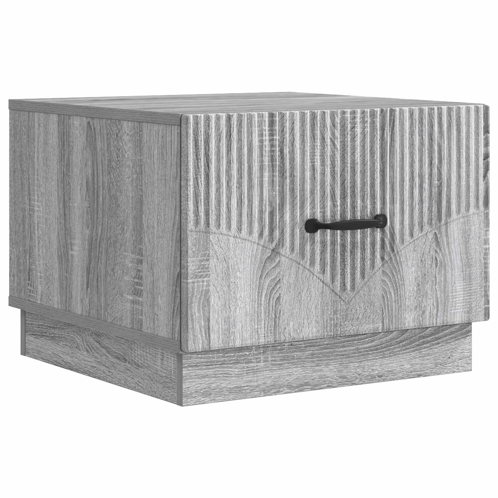 Stolik kawowy Sonoma szary materiał drewnopochodny, 49 x 50 x 37 cm, z szufladą, miejsce do przechowywania, stolik do salonu, stolik pomocniczy w stylu vintage, na sofę, lounge, do biura