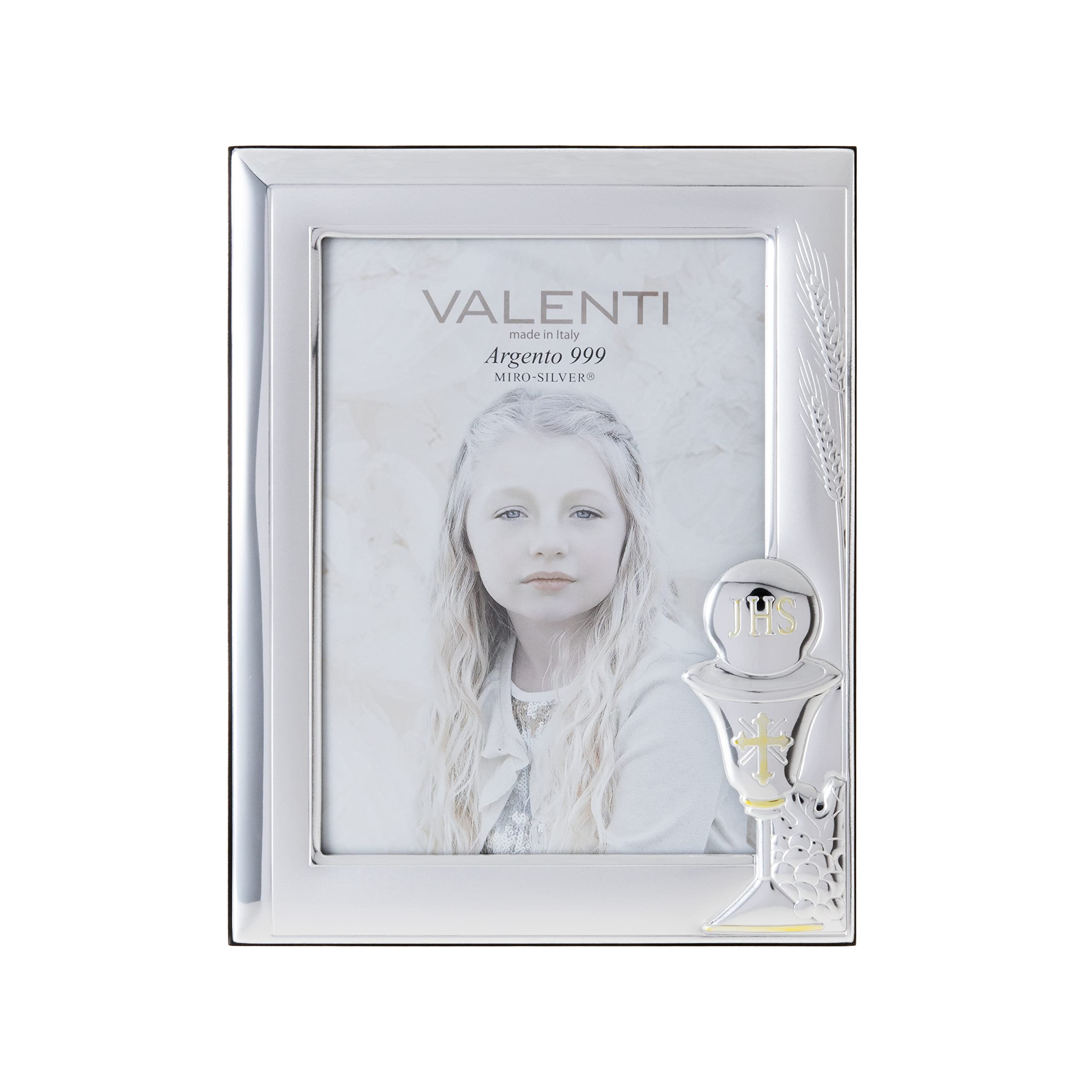 Valenti&Co – Cadre photo en argent 13 x 18 cm, parfait comme idée cadeau pour une première communion ou une famille d'amis ou de famille