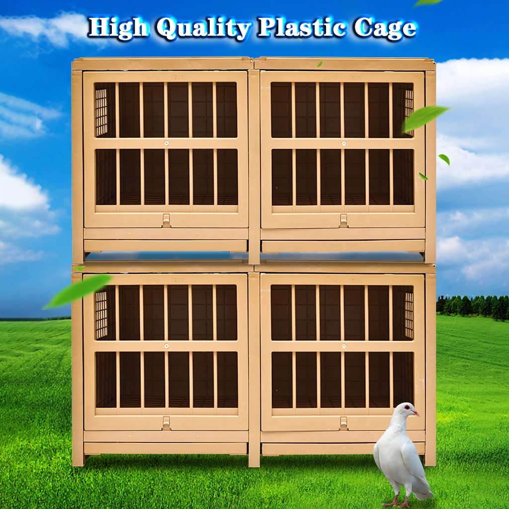 Jaula Plástica del Emparejamiento De Palomas, Jaula De Pájaros De Espacio Grande De 31,5 Pulgadas, Caja Nido De Paloma Resistente Al Desgaste Al Aire Libre, con Bandeja Flexible (Color : Brown A, S