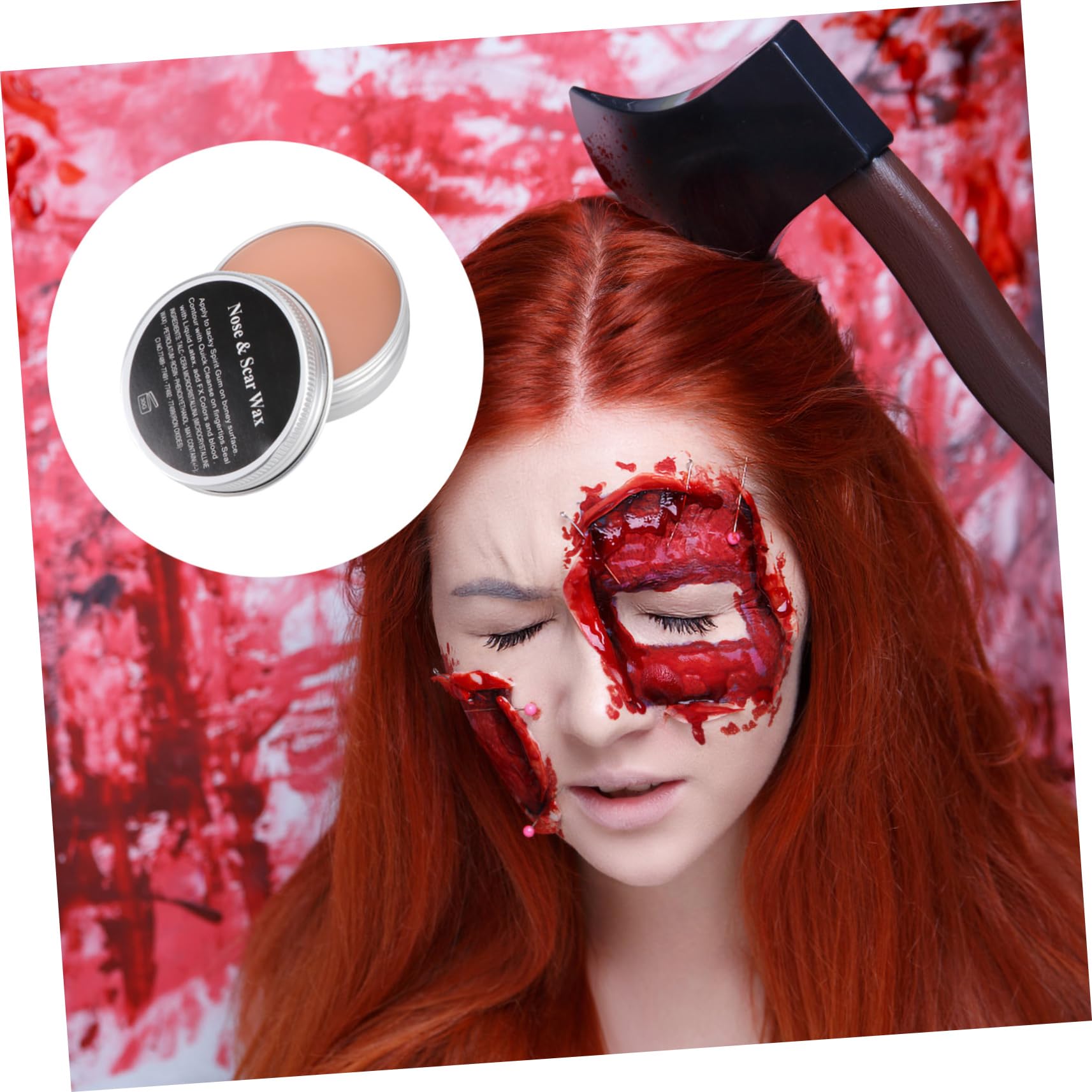 Beavorty Carne Artificial 4 Piezas Maquillaje De Sangre Halloween Hallowen Trajes De Cosplay Maquillaje De Cera Para Cicatrices Makeup Bolso De Cosméticos Cera Para La Piel De La Cera De Maquillaje
