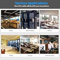 Vista 5 de Kasimo - Cable Ethernet CAT 8 para internet más rápido, cable LAN ethernet de alta velocidad, 40 Gbps, 2000 Mhz, Cable SFTP LAN de conexión a Negro